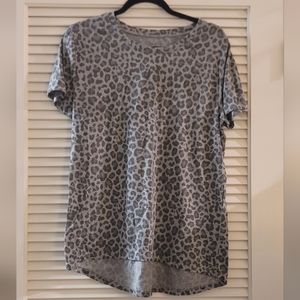 Gray Leopard Print Women's Top